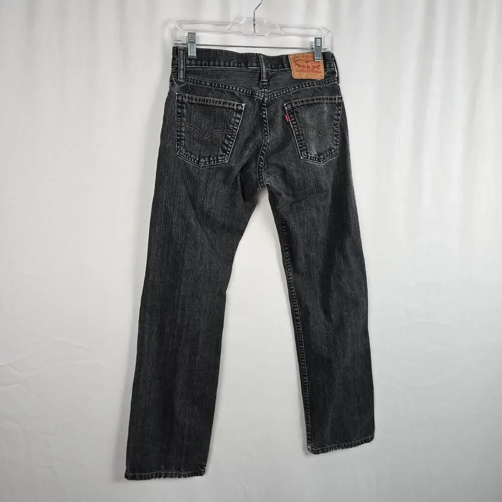 Levi's 514 Straight Jeans Men's 28 x 27 (tag 29 x 30) Charcoal Wash Fade